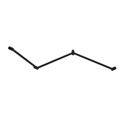 MECCA CARE MATTE BLACK 32MM DDA TOILET GRAB RAIL SET 45 DEGREE CONTINUOUS 750X965X1025MM