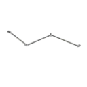 MECCA CARE BRUSHED NICKEL 32MM DDA TOILET GRAB RAIL SET 45 DEGREE CONTINUOUS 750X965X1025MM