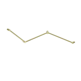 MECCA CARE BRUSHED GOLD 32MM DDA TOILET GRAB RAIL SET 45 DEGREE CONTINUOUS 750X965X1025MM