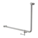 MECCA CARE 32MM DDA 90 DEGREE BENT TUBE GRAB RAIL 600X1000MM WITH TOILET ROLL HOLDER BRUSHED NICKEL 