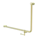 MECCA CARE 32MM DDA 90 DEGREE BENT TUBE GRAB RAIL 600X1000MM WITH TOILET ROLL HOLDER BRUSHED GOLD 