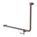 MECCA CARE 32MM DDA 90 DEGREE BENT TUBE GRAB RAIL 600X1000MM WITH TOILET ROLL HOLDER BRUSHED BRONZE 