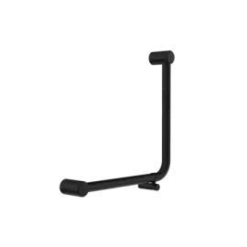 MECCA CARE MATTE BLACK 32MM AMBULANT 90 DEGREE BENT TUBE GRAB RAIL 450X450MM