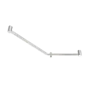 MECCA CARE BRUSHED NICKEL 32MM AMBULANT 45 DEGREE BENT TUBE GRAB RAIL 450X650MM