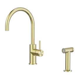 ZEN SS316L KITCHEN MIXER WITH HAND SPRAY BRUSHED GOLD 
