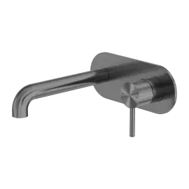ZEN SS316L WALL BASIN/BATH MIXER 185MM SPOUT GRAPHITE 