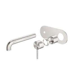 ZEN SS316L WALL BASIN/BATH MIXER 185MM SPOUT TRIM KITS ONLY BRUSHED NICKEL 