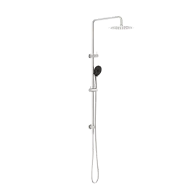ROUND BRUSHED NICKEL PROJECT TWIN SHOWER 4 STAR RATING