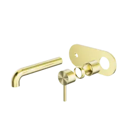 ZEN SS316L WALL BASIN/BATH MIXER 185MM SPOUT TRIM KITS ONLY BRUSHED GOLD 