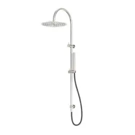 ZEN SS316L TWIN SHOWER WITH OUTDOOR SHOWER HOSE BRUSHED NICKEL 