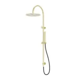 ZEN SS316L TWIN SHOWER WITH OUTDOOR SHOWER HOSE BRUSHED GOLD 