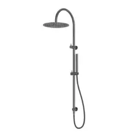 ZEN SS316L TWIN SHOWER WITH OUTDOOR SHOWER HOSE GRAPHITE 