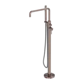 ZEN SS316L FREESTANDING BATH MIXER WITH OUTDOOR SHOWER HOSE BRUSHED BRONZE 