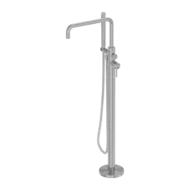 ZEN SS316L FREESTANDING BATH MIXER WITH OUTDOOR SHOWER HOSE GRAPHITE 