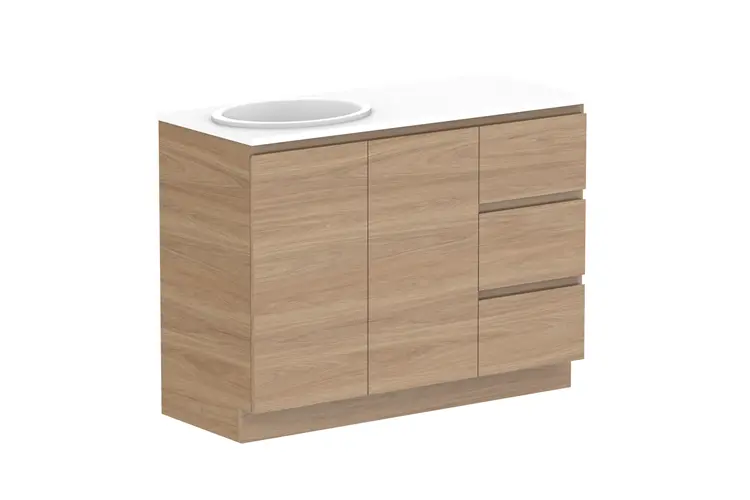 Glacier Pro Dor&Drw Trio 1200 With Kickboard L CS (Caesarstone Finish)