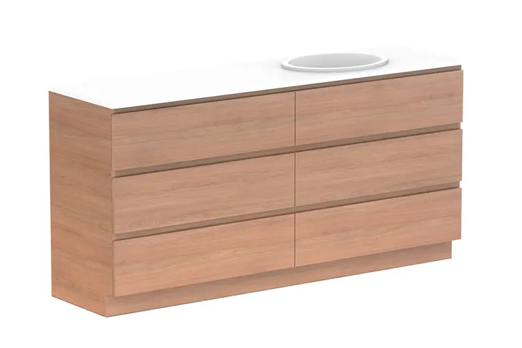 Glacier Lite All Drw Trio 1800 With Kickboard R CS (CAESARSTONE FINISH)  