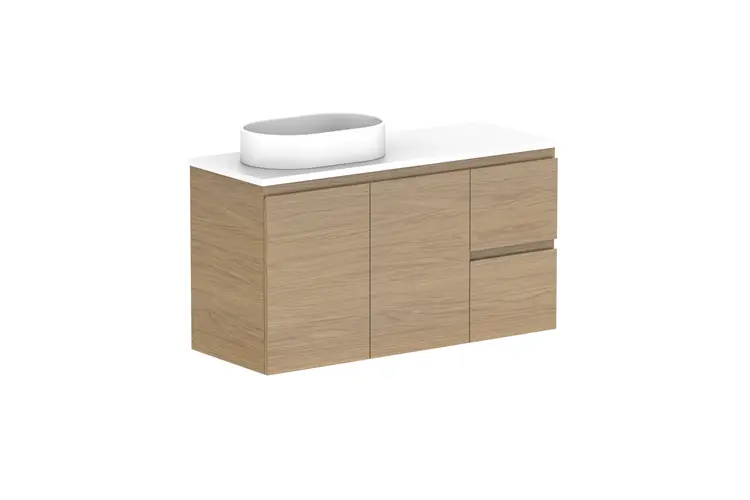 Glacier Lite Ens Dor&Drw Twn 1050WH L CS (CAESARSTONE FINISH) 