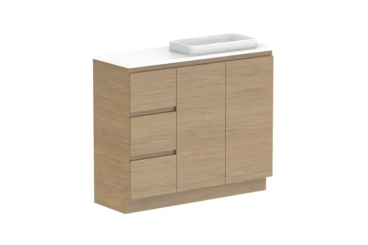 Glacier Lite Ens Dor&Drw Tro 1050WITH KICKBOARD R CS (CAESARSTONE FINISH) 