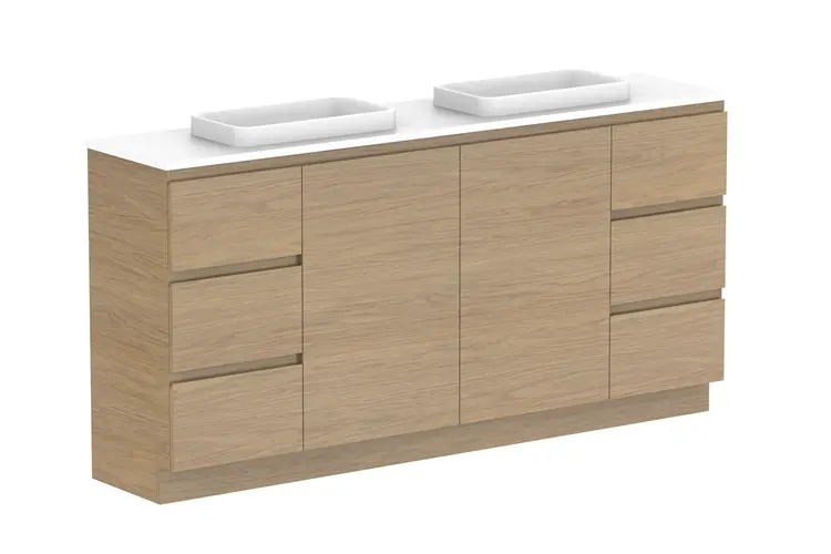 Glacier Lite Ens Dor&Drw Tro 1800WITH KICKBOARD D CS (CAESARSTONE FINISH)