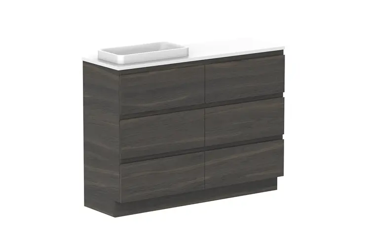 Glacier Pro Ens All Drw Trio 1200WITH KICKBOARD L CS (CAESARSTONE FINISH) 