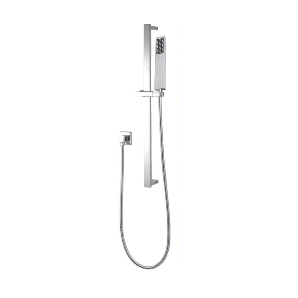 Square Brushed Nickel Handheld Shower Head with Wall Connector