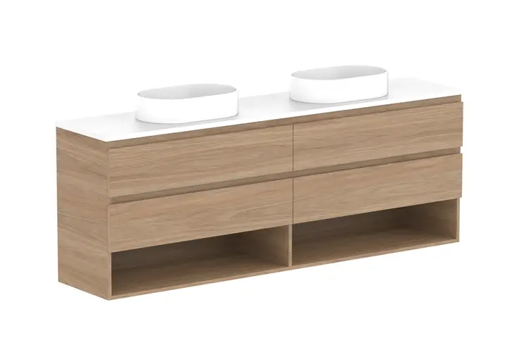 Glacier Lite Ens Shelf Twin 1800 WH D CS (CAESARSTONE FINISH) 