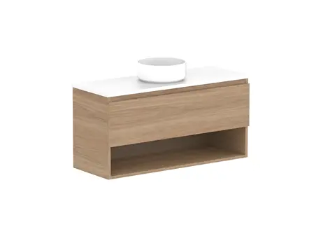 Glacier Caesarstone finish Lite Ens Shelf Slim 1050 WH C CS 