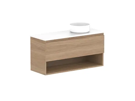 Glacier Caesarstone finish Lite Ens Shelf Slim 1050 WH R CS 