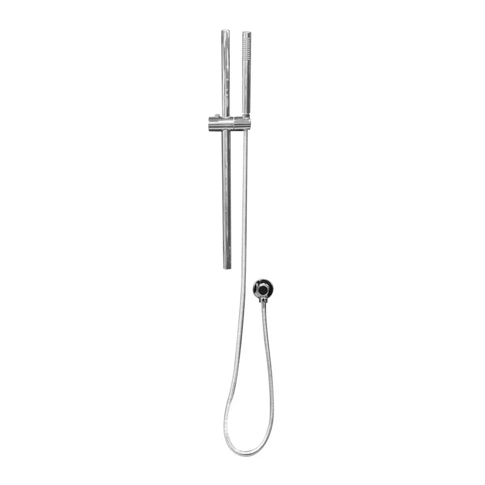 Round Chrome Shower Rail with Handheld Shower