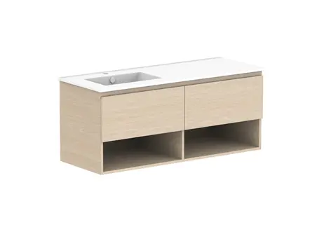 Glacier Caesarstone finish Lite Ens Shelf Slim 1200 WH Left Side CS 