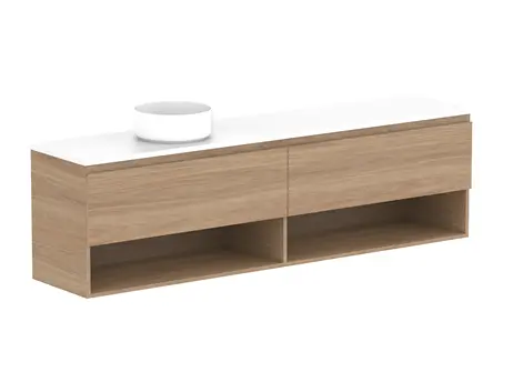 Glacier Caesarstone finish Lite Ens Shelf Slim 1800 WH L CS  