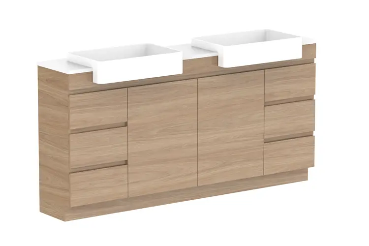 Glacier Lite SR Dor&Drw Trio 1800WITH KICKBOARD D CS (CAESARSTONE FINISH)