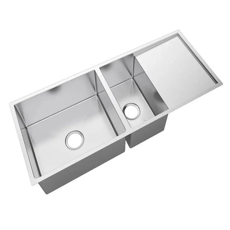 1160x460x230mm Chrome Stainless Steel 1 & 1/2 Bowl Kitchen Sink 