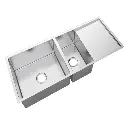 1160x460x230mm Chrome Stainless Steel 1 & 1/2 Bowl Kitchen Sink 