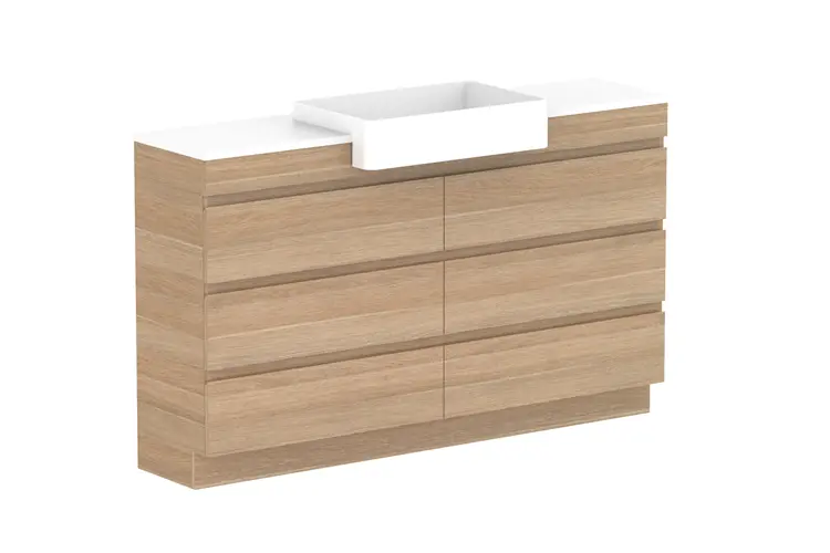 Glacier Pro SR All Drw Trio 1500 WITH KICKBOARD C CS (CAESARSTONE FINISH)  