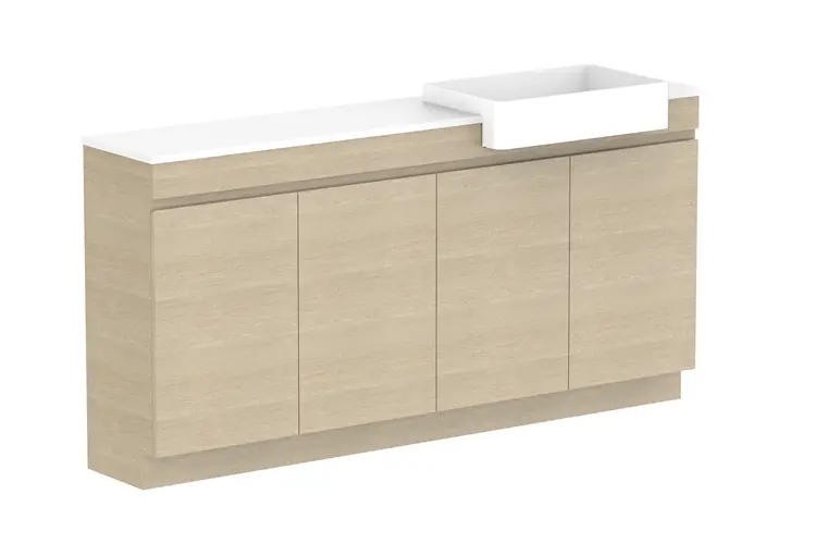 Glacier Pro SR All Door Trio 1800WITH KICKBOARD R CS (CAESARSTONE FINISH)