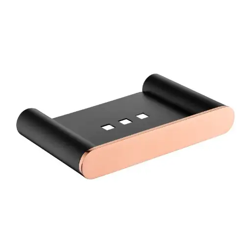 [OXRG6506.TR] RUSHY - Black & Rose Gold Soap Dish Holder