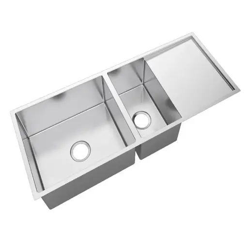 [TWM9.2] 1160x460x230mm Chrome Stainless Steel 1 & 1/2 Bowl Kitchen Sink 