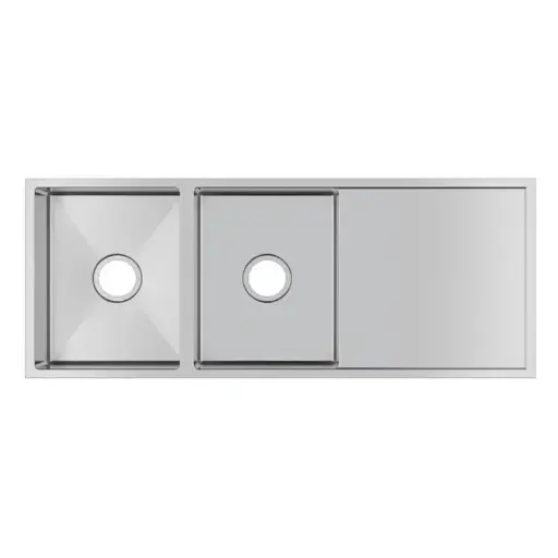 [TWM9] 1160x460x230mm Chrome Stainless Steel Double Bowl Kitchen Sink 