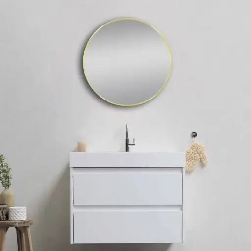 [LM-MBG-R80] 800mm Matte Brushed Gold Framed Mirror