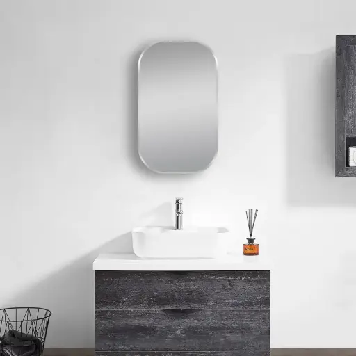 [LM-MBN-RR6090] 600x900mm Matte Brushed Nickel Framed Mirror 