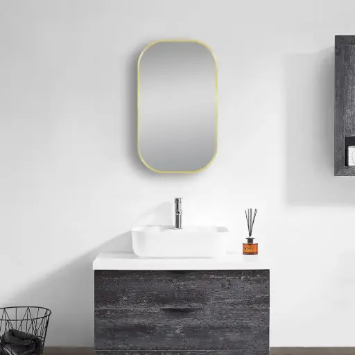 [LM-MBG-RR6090] 600x900mm Matte Brushed Gold Framed Mirror 