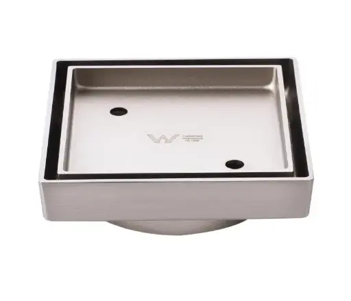 [LM-TI-BN115] 115x115 Brushed Nickel Tile Insert Drain 