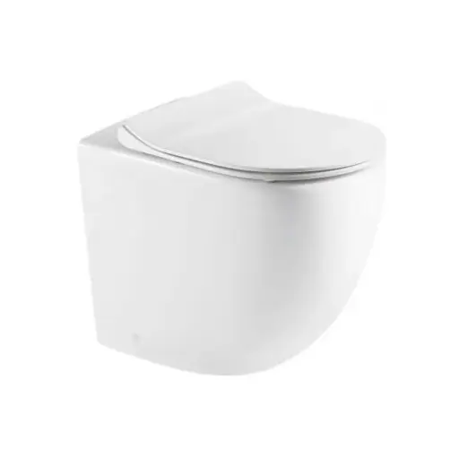 [UN-RAWFP] RAUL99 570*360*410mm Gloss White Rimless Flushing Wall Faced Floor Pan 