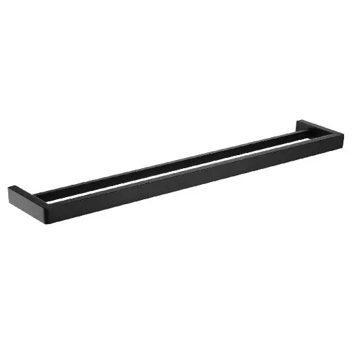 [OX7002.8.TR] IVANO - 800mm Black Double Towel Rail 