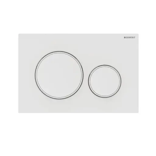 [UN-115.882.01.1] Sigma20 Matte White with White Trim ABS Dual Flush/Access Plate (Round Button) 