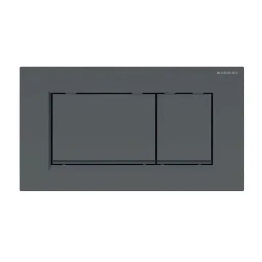 [UN-115.883.16.1] Sigma30 Matte Black with Black Trim ABS Dual Flush/Access Plate (Square Button) 