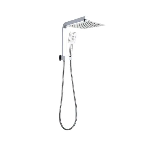 [CH2140.SH.N+CH0002.SH+CH-S8.HHS] 10" inch Chrome Stainless Steel Square Shower Set with Handheld Spray Head