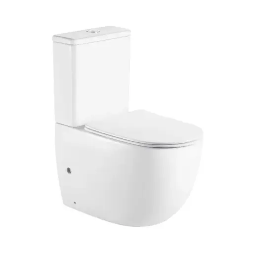 [UN-CP-T3] CERA 620*340*810mm Gloss White Rimless Flushing Back to Wall Two-piece Toilet Suite 