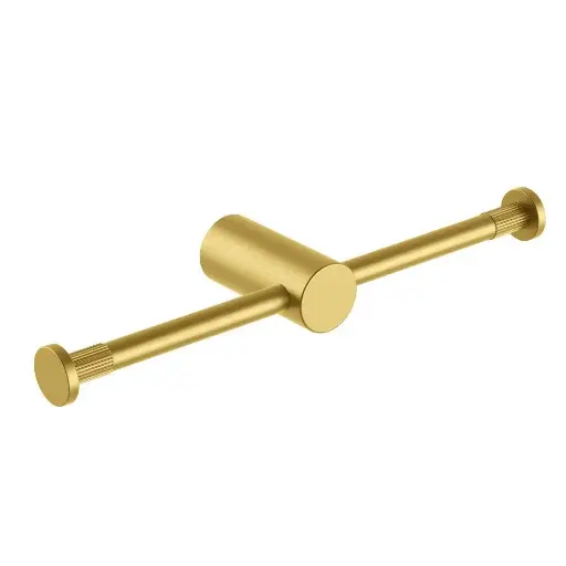 [BUYG9005.TR] CADDENCE - Brushed Brass Double Toilet Paper Holder 